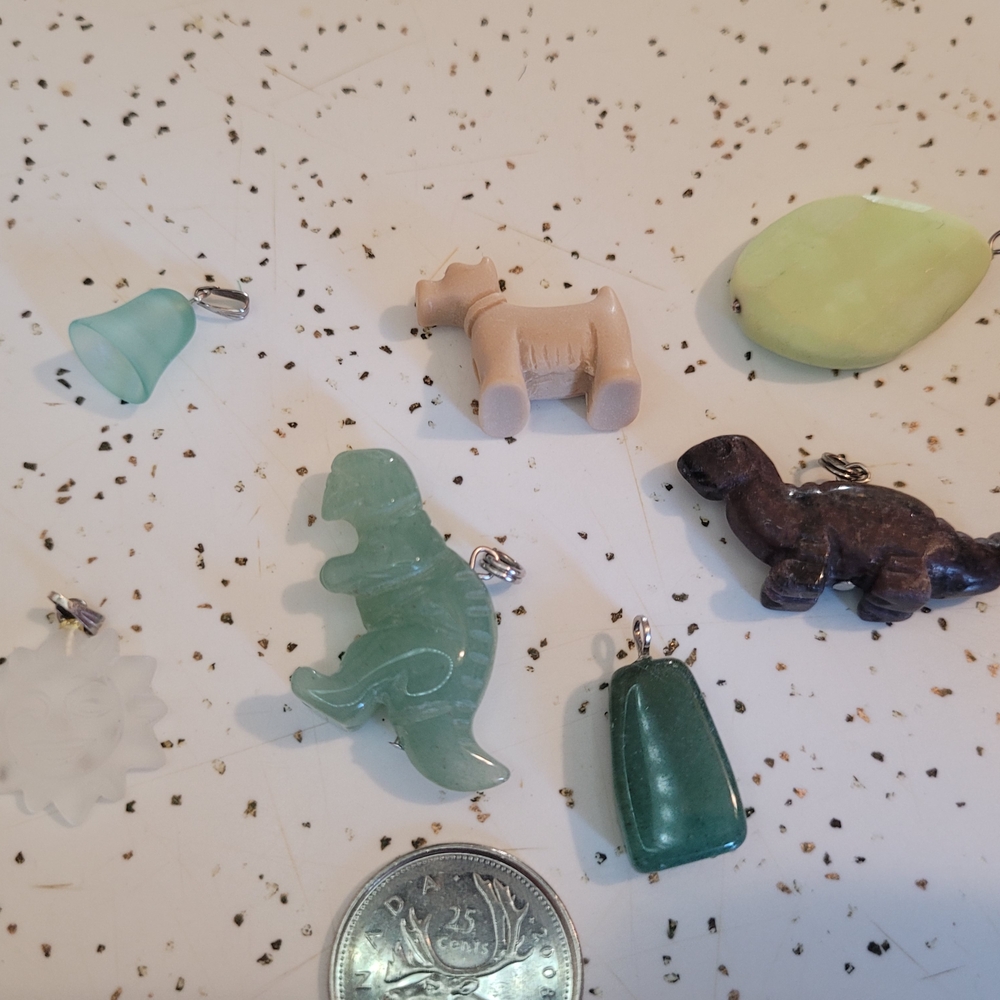 Assorted Fun Animal And Stone Pendants For Crafting And Jewelry Making